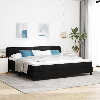 vidaXL Lit à sommier tapissier avec matelas Noir 200 x 200 cm Tissu