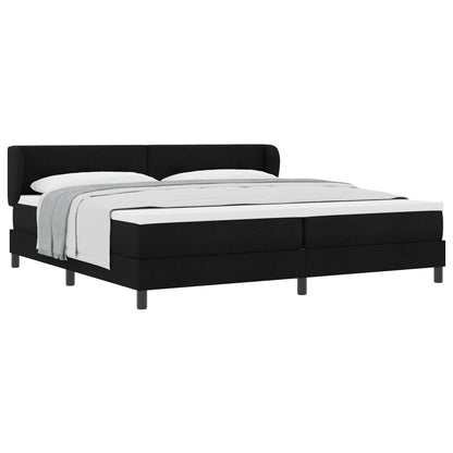 vidaXL Lit à sommier tapissier avec matelas Noir 200 x 200 cm Tissu