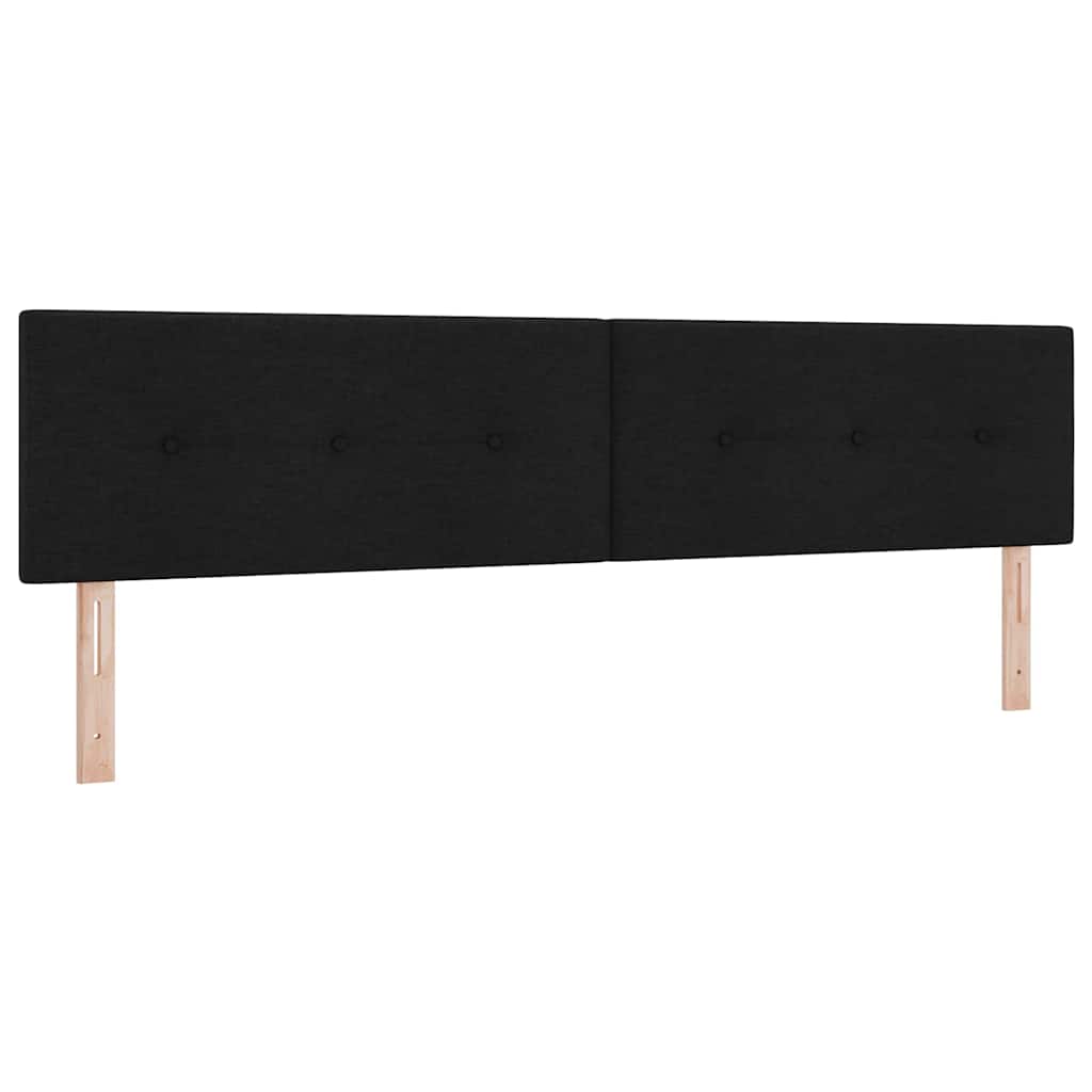 vidaXL Lit à sommier tapissier avec matelas Noir 200 x 200 cm Tissu