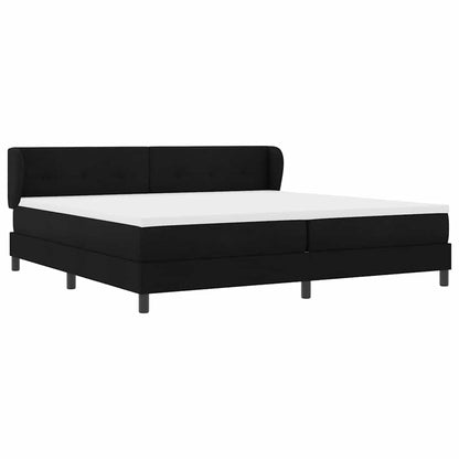 vidaXL Lit à sommier tapissier avec matelas Noir 200 x 200 cm Tissu