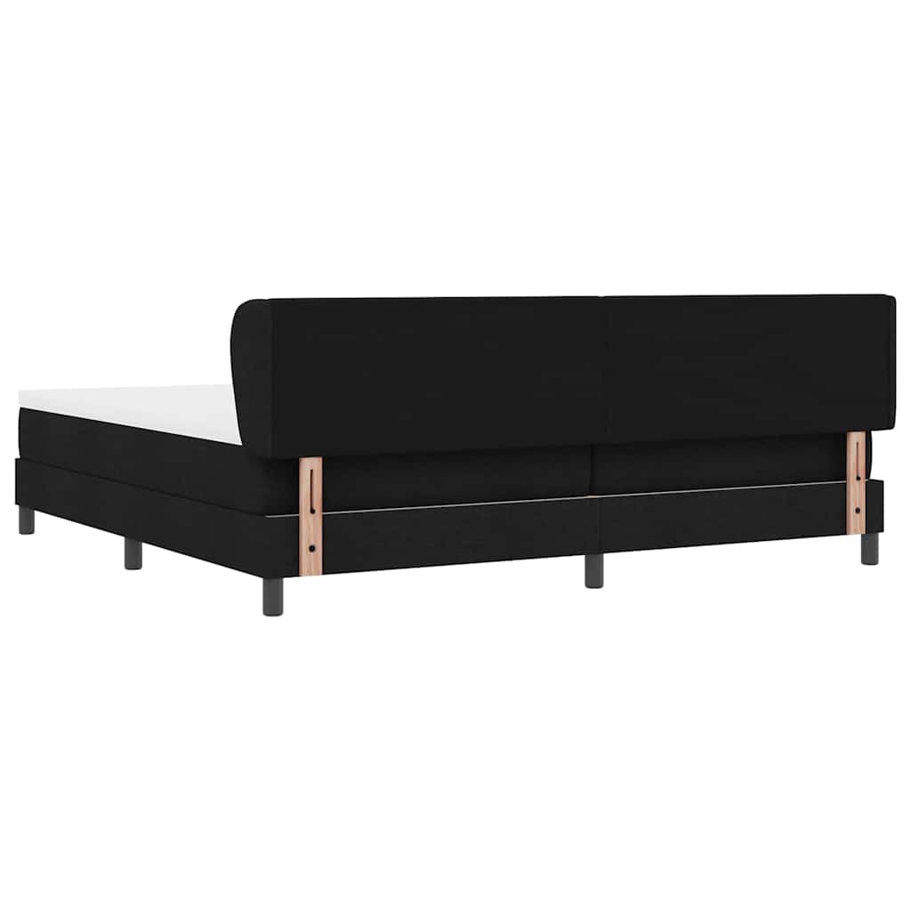 vidaXL Lit à sommier tapissier avec matelas Noir 200 x 200 cm Tissu