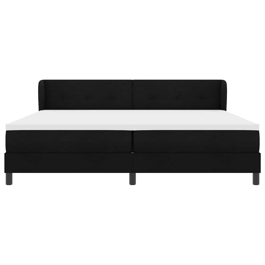 vidaXL Lit à sommier tapissier avec matelas Noir 200 x 200 cm Tissu