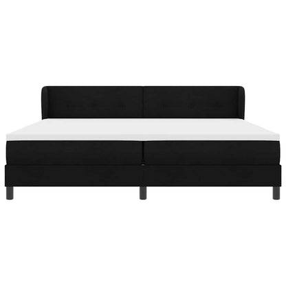 vidaXL Lit à sommier tapissier avec matelas Noir 200 x 200 cm Tissu