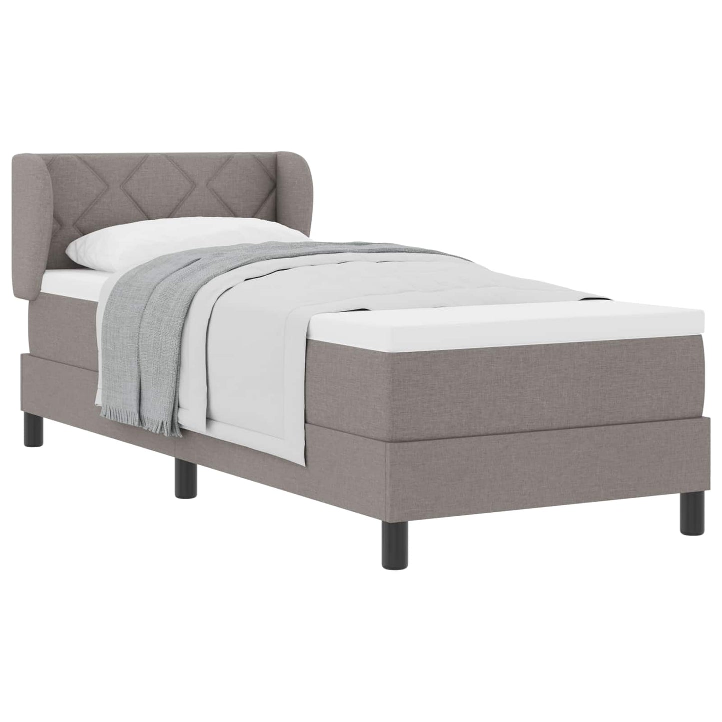 Boxspringbett mit Matratze mit Kopfteil Taupe 80 x 200 cm Stoff