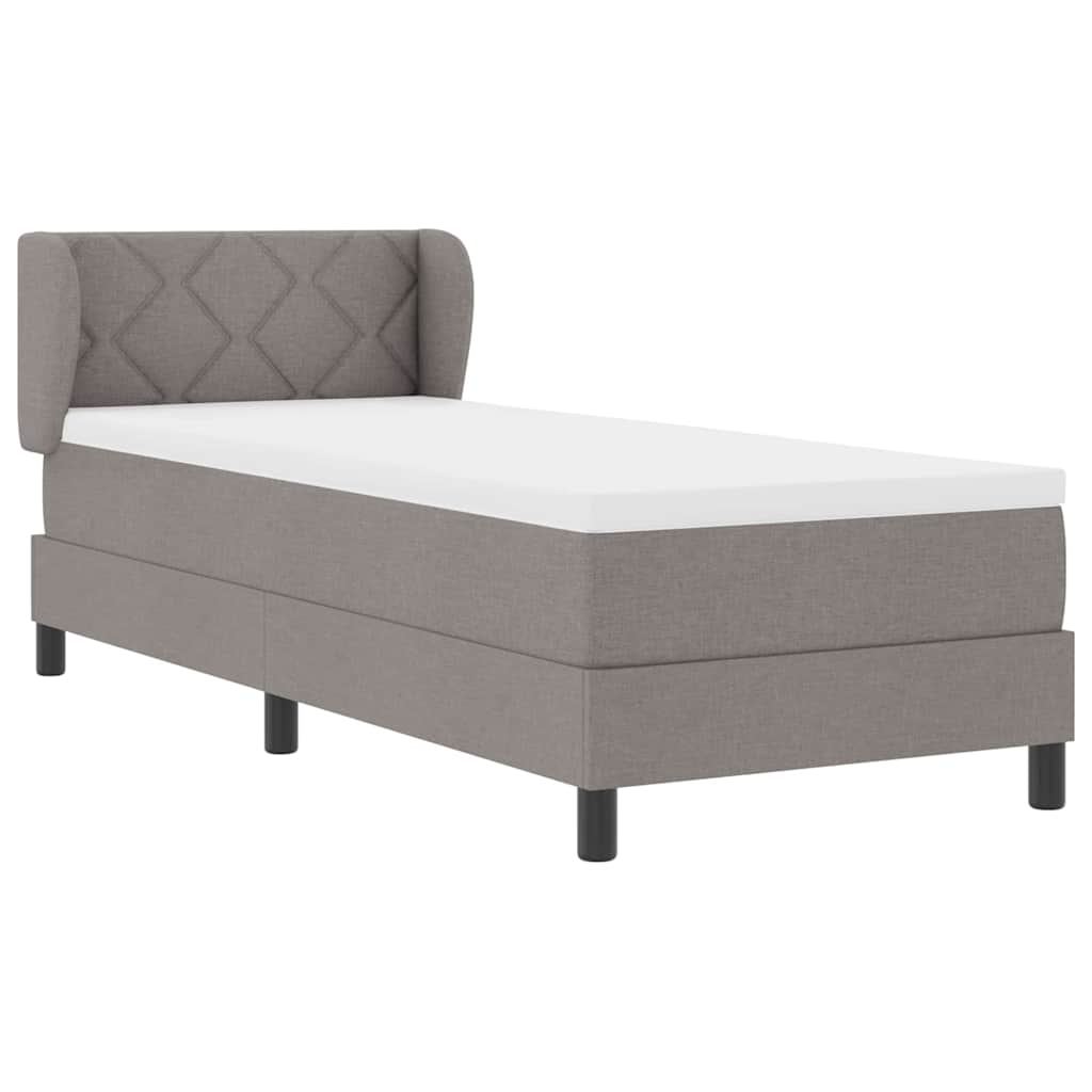 Boxspringbett mit Matratze mit Kopfteil Taupe 80 x 200 cm Stoff