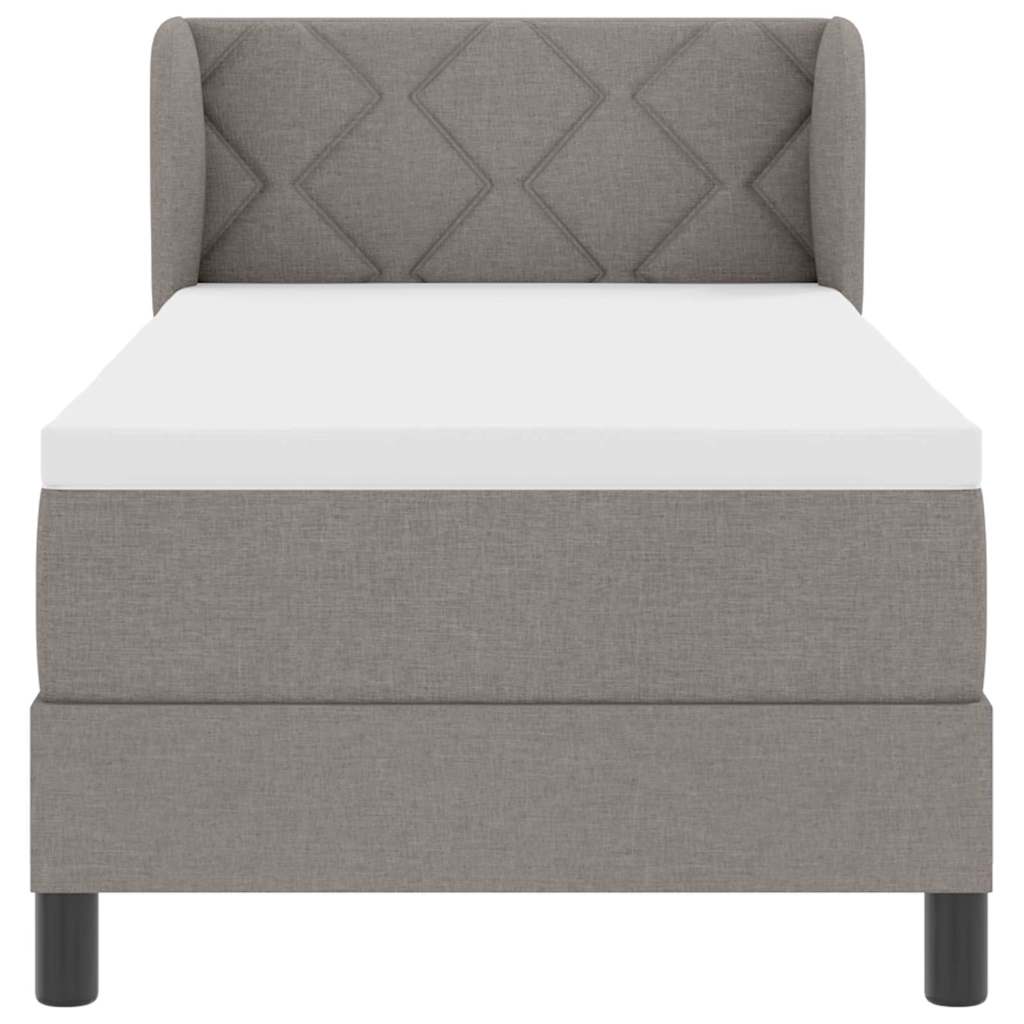 Boxspringbett mit Matratze mit Kopfteil Taupe 80 x 200 cm Stoff