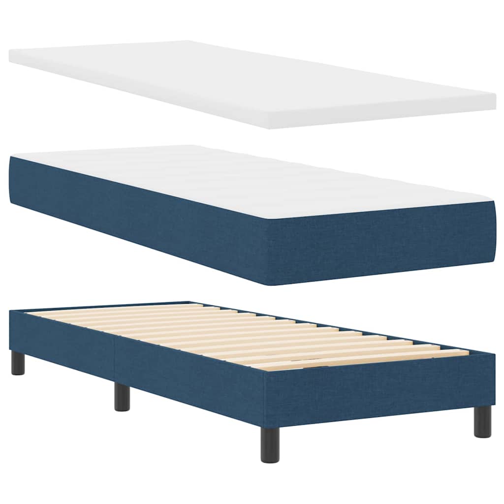 Boxspringbett mit Matratze mit Kopfteil Blau 80 x 200 cm Stoff