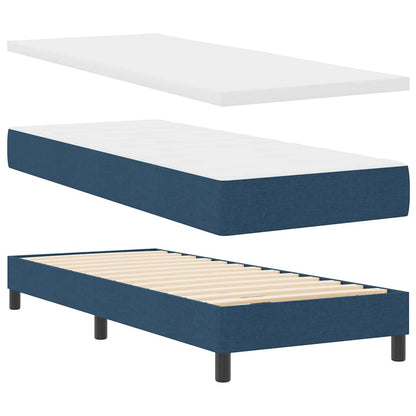 Boxspringbett mit Matratze mit Kopfteil Blau 80 x 200 cm Stoff