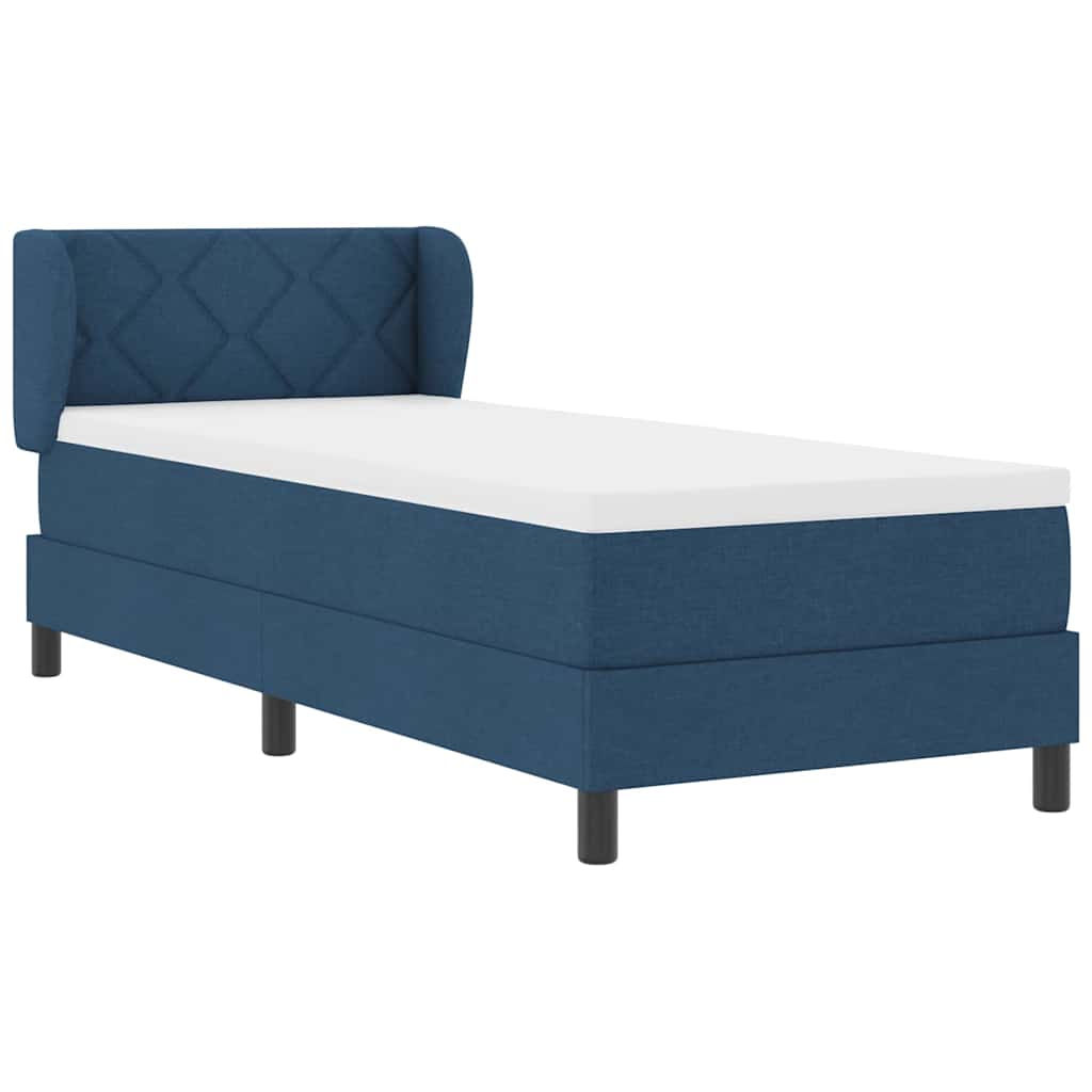 Boxspringbett mit Matratze mit Kopfteil Blau 80 x 200 cm Stoff