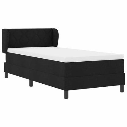 Boxspringbett mit Matratze Schwarz 90 x 200 cm Stoff