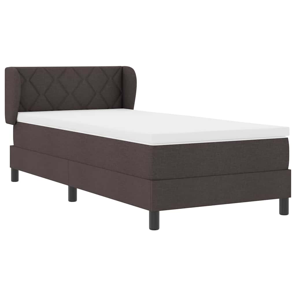 Boxspringbett mit Matratze Dunkelbraun 90 x 200 cm Stoff