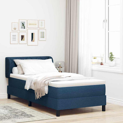 Boxspringbett mit Matratze mit Kopfteil Blau 100 x 200 cm Stoff