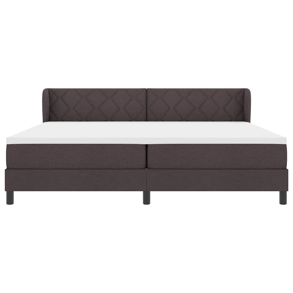 Boxspringbett mit Matratze Dunkelbraun 200 x 200 cm Stoff