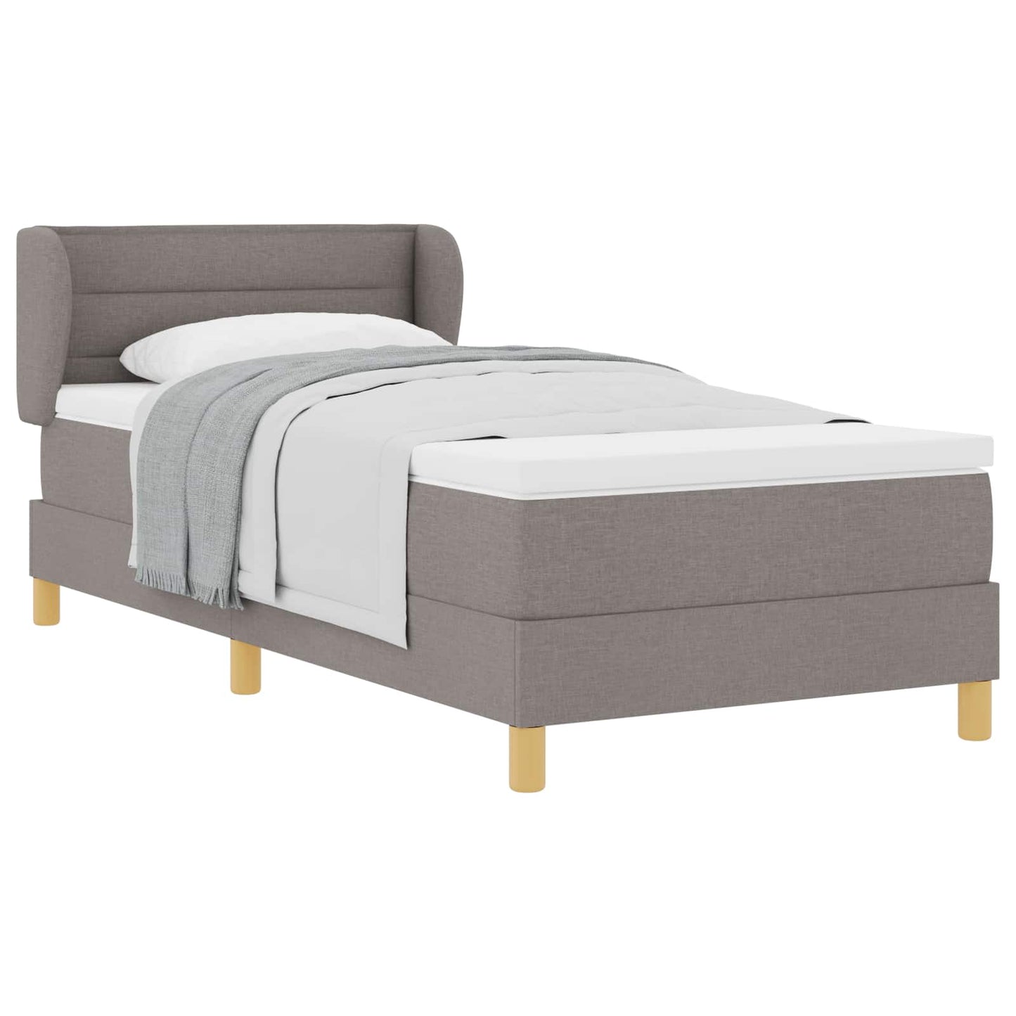 Boxspringbett mit Matratze mit Kopfteil Taupe 80 x 200 cm Stoff