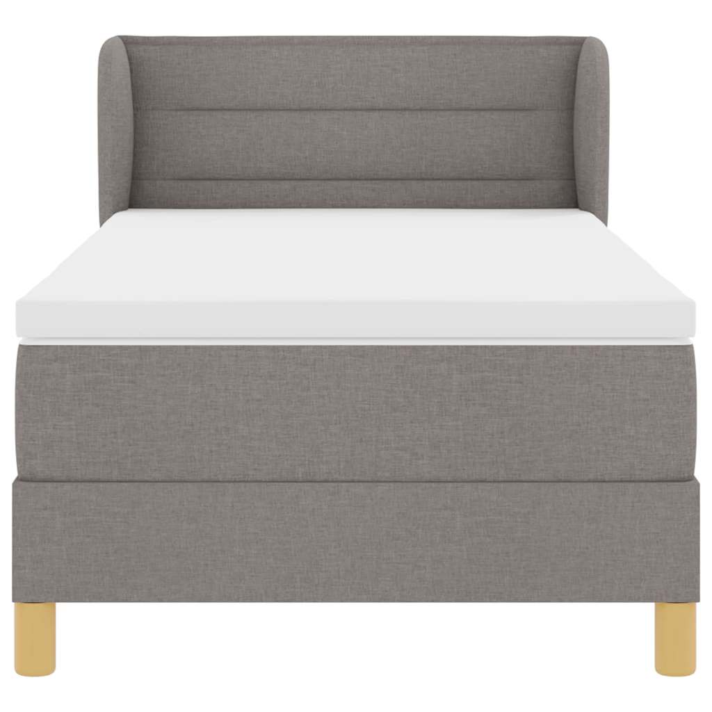 Boxspringbett mit Matratze mit Kopfteil Taupe 80 x 200 cm Stoff