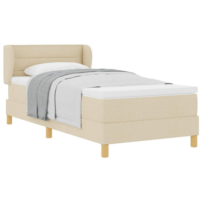 Boxspringbett mit Matratze mit Kopfteil Creme 80 x 200 cm Stoff