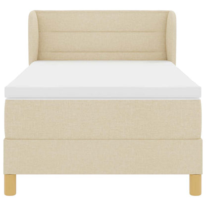 Boxspringbett mit Matratze mit Kopfteil Creme 80 x 200 cm Stoff