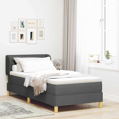 Boxspringbett mit Matratze Dunkelgrau 90 x 190 cm Stoff
