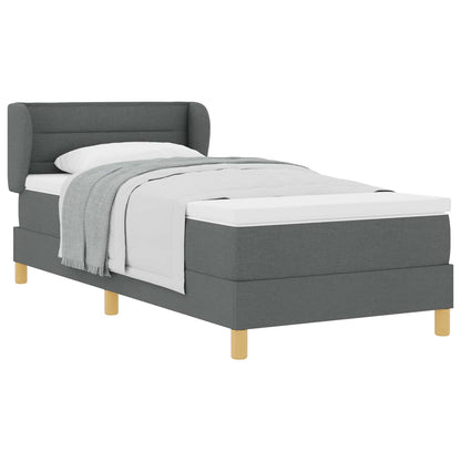 Boxspringbett mit Matratze Dunkelgrau 90 x 190 cm Stoff