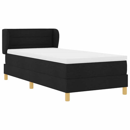 Boxspringbett mit Matratze Schwarz 90 x 190 cm Stoff