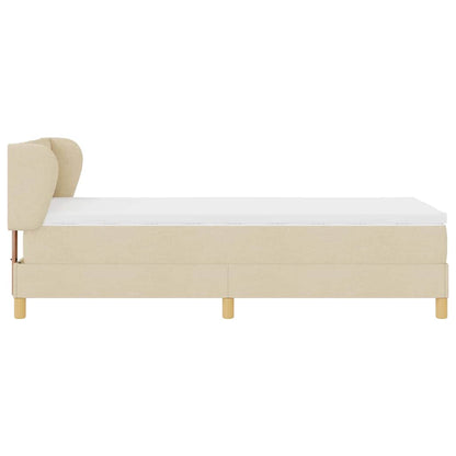 Boxspringbett mit Matratze mit Kopfteil Creme 90 x 200 cm Stoff