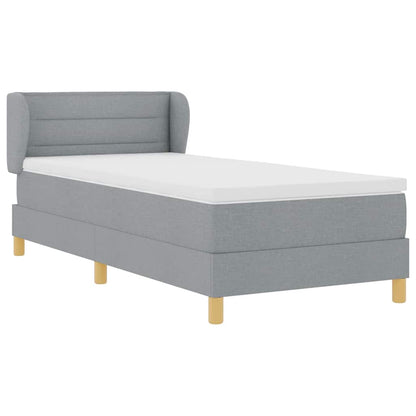 Boxspringbett mit Matratze Hellgrau 100 x 200 cm Stoff