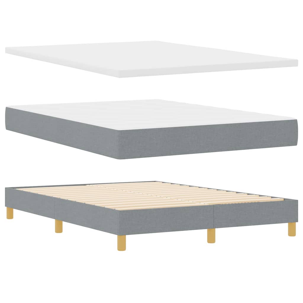 Boxspringbett mit Matratze Hellgrau 140 x 190 cm Stoff