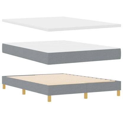 Boxspringbett mit Matratze Hellgrau 140 x 190 cm Stoff