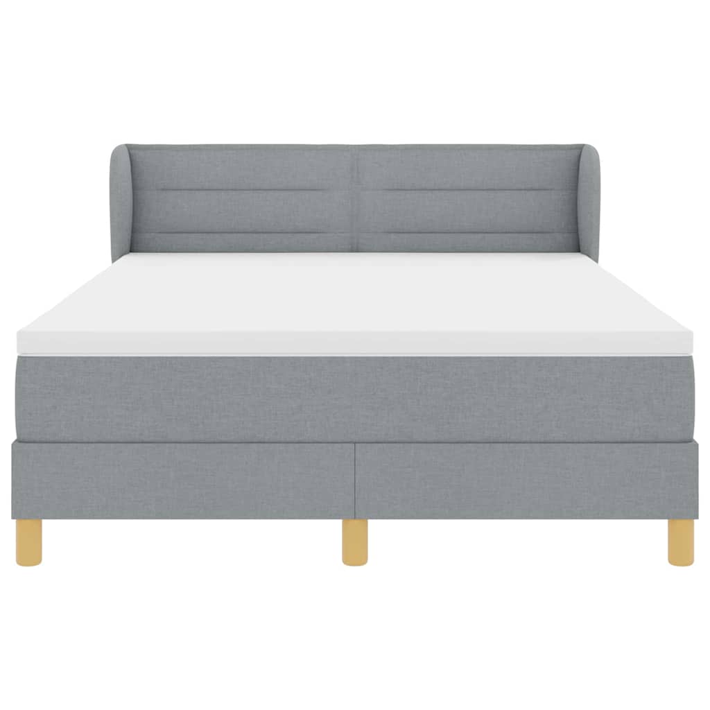 Boxspringbett mit Matratze Hellgrau 140 x 190 cm Stoff