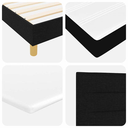 vidaXL Boxspringbett mit Matratze Schwarz 140 x 190 cm Stoff