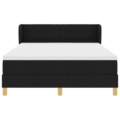 vidaXL Boxspringbett mit Matratze Schwarz 140 x 190 cm Stoff