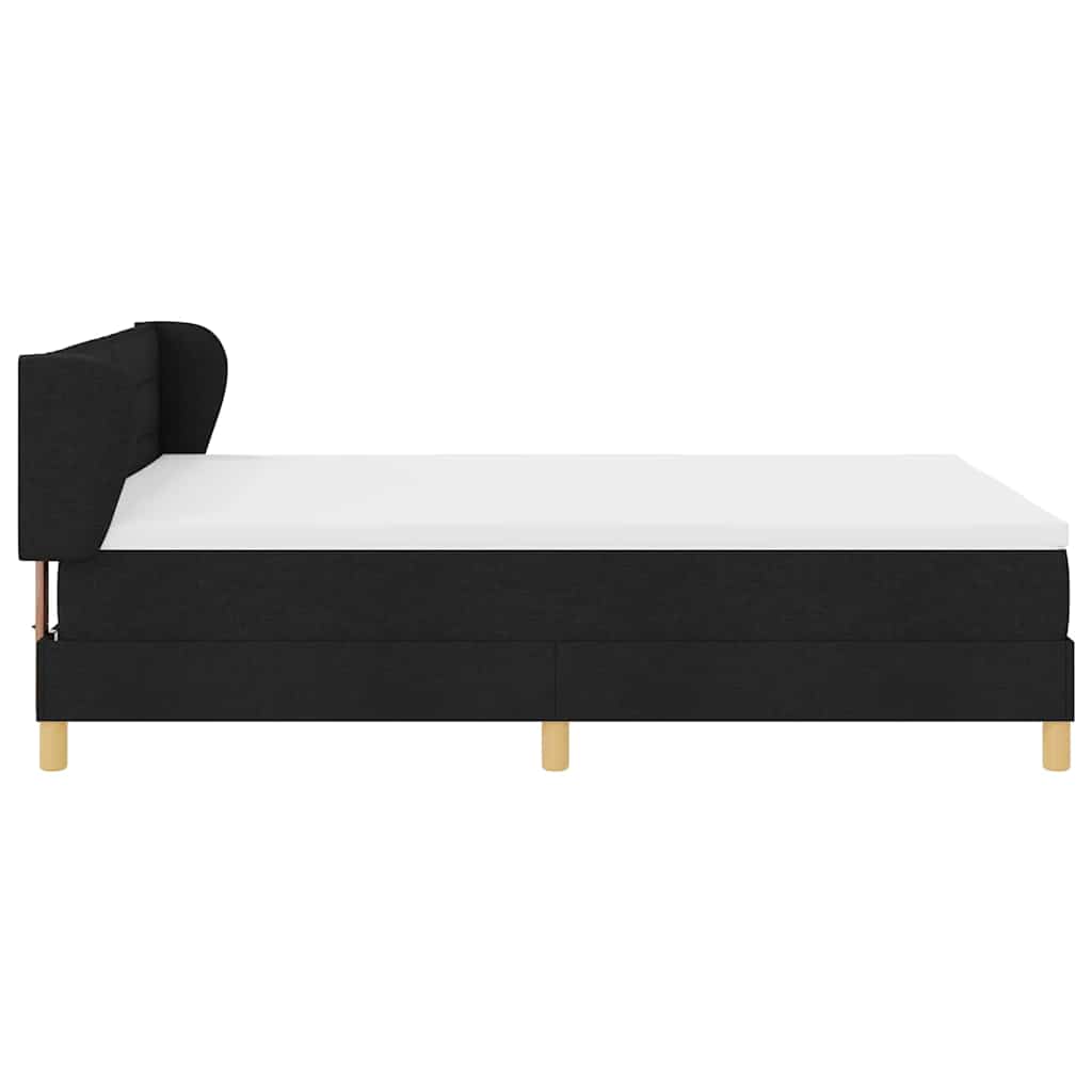 vidaXL Boxspringbett mit Matratze Schwarz 140 x 190 cm Stoff