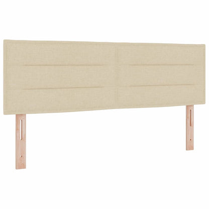 Boxspringbett mit Matratze Creme 140 x 190 cm Stoff