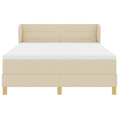 Boxspringbett mit Matratze Creme 140 x 190 cm Stoff