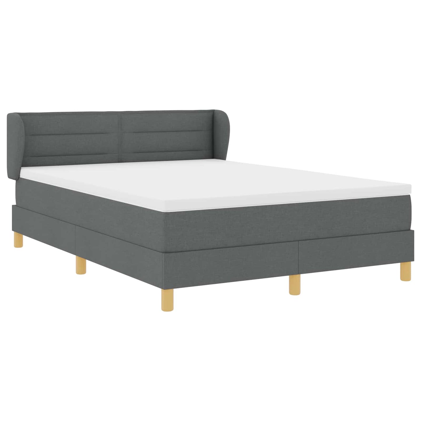 Boxspringbett mit Matratze Dunkelgrau 140 x 200 cm Stoff