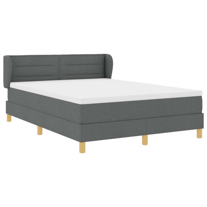 Boxspringbett mit Matratze Dunkelgrau 140 x 200 cm Stoff