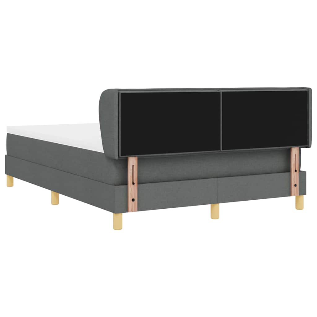 Boxspringbett mit Matratze Dunkelgrau 140 x 200 cm Stoff