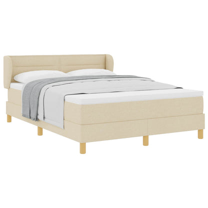 Boxspringbett mit Matratze Creme 140 x 200 cm Stoff