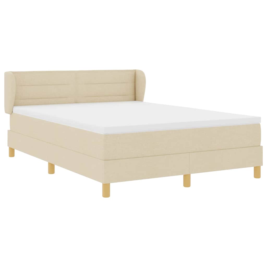 Boxspringbett mit Matratze Creme 140 x 200 cm Stoff
