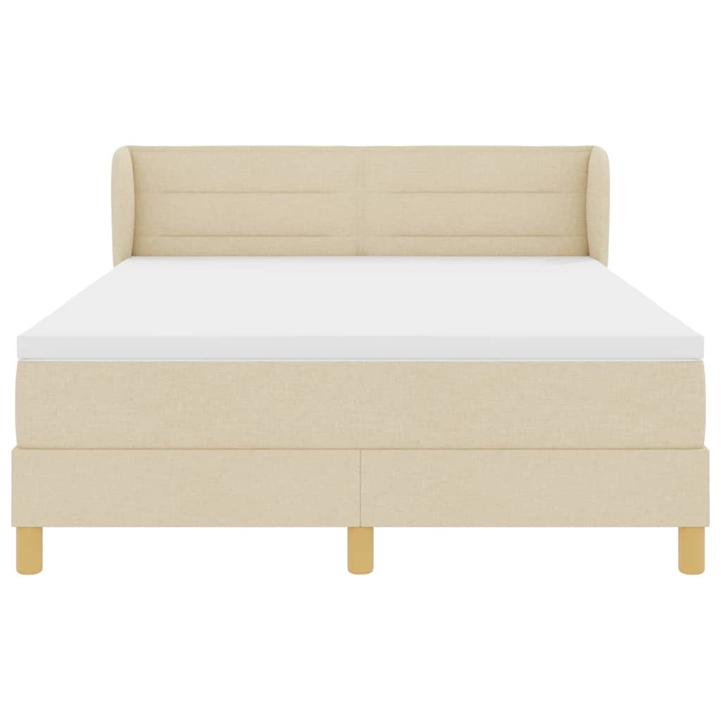 Boxspringbett mit Matratze Creme 140 x 200 cm Stoff