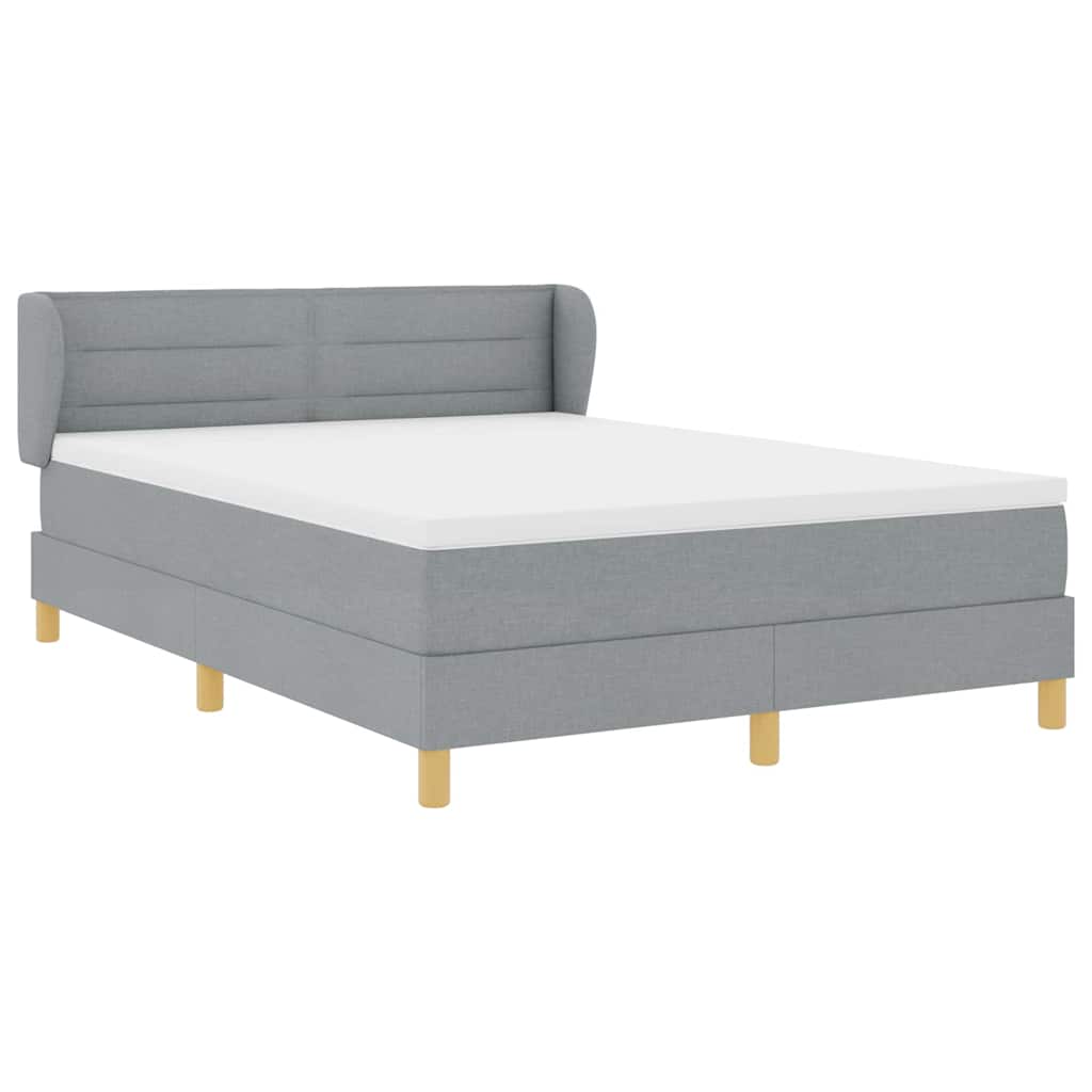 Boxspringbett mit Matratze Hellgrau 160 x 200 cm Stoff