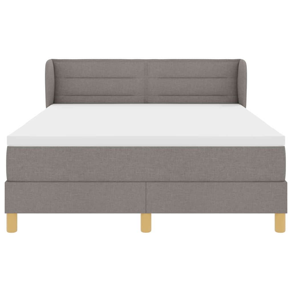 Boxspringbett mit Matratze Taupe 160 x 200 cm Stoff