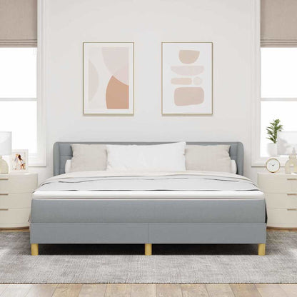 Boxspringbett mit Matratze Hellgrau 180 x 200 cm Stoff