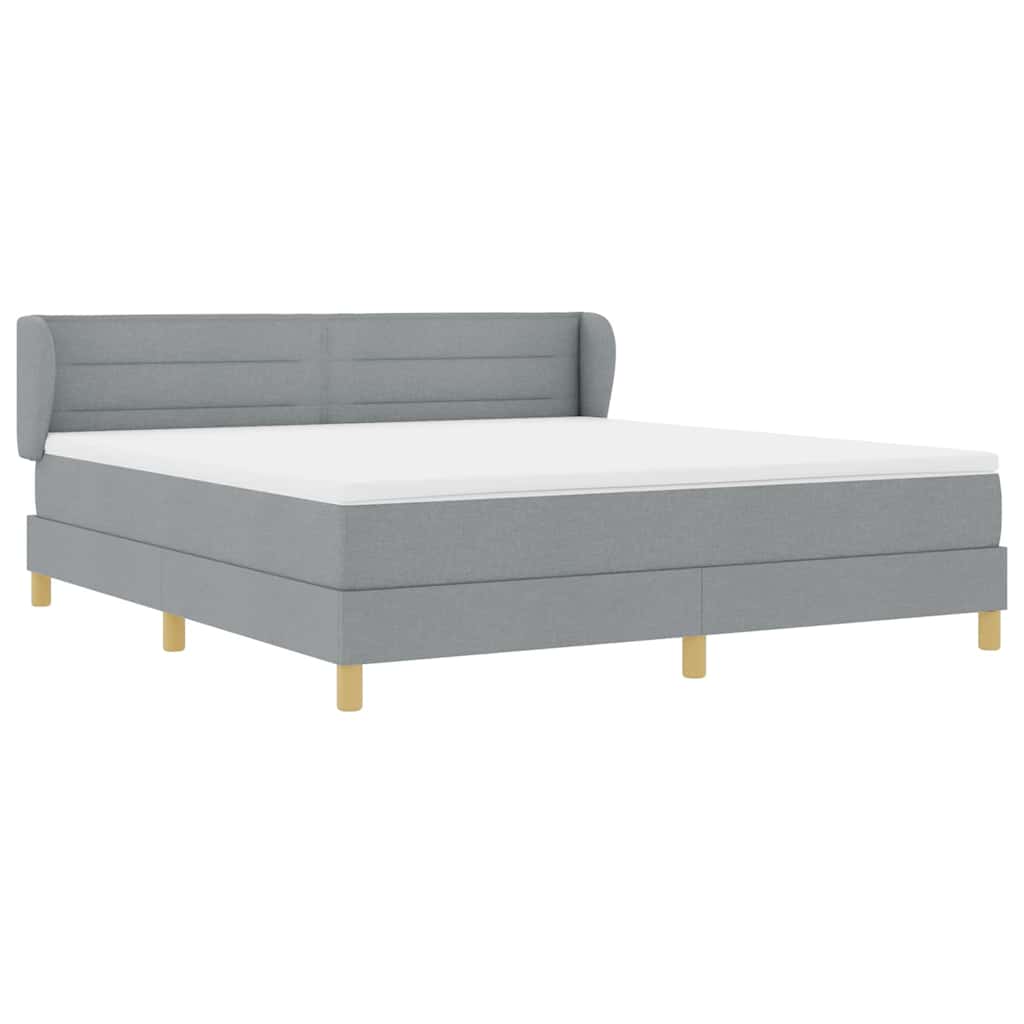 Boxspringbett mit Matratze Hellgrau 180 x 200 cm Stoff