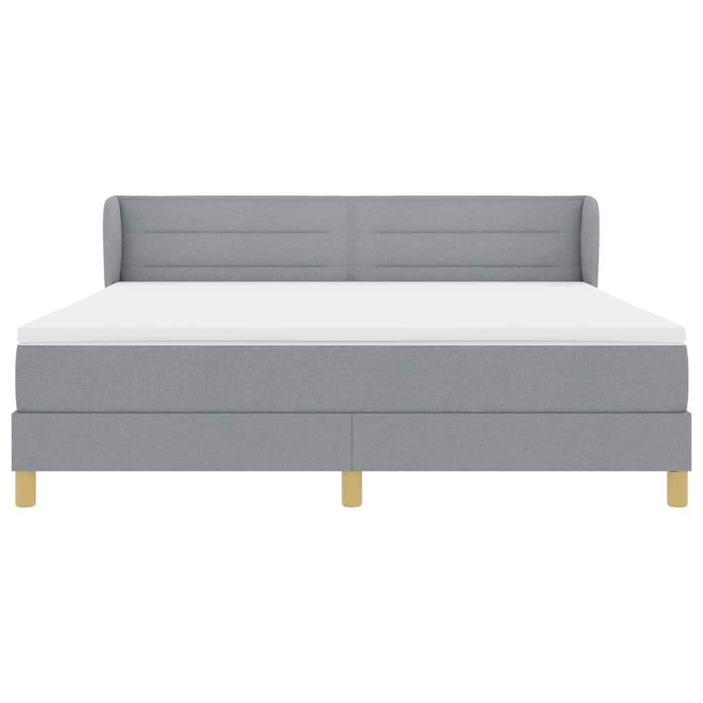 Boxspringbett mit Matratze Hellgrau 180 x 200 cm Stoff