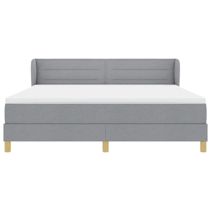Boxspringbett mit Matratze Hellgrau 180 x 200 cm Stoff
