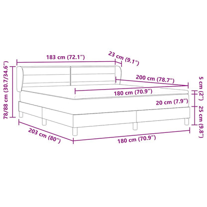 Boxspringbett mit Matratze Hellgrau 180 x 200 cm Stoff