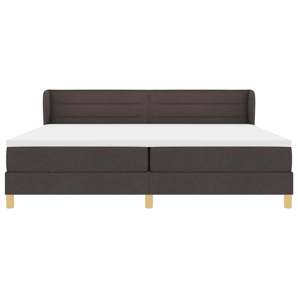 Boxspringbett mit Matratze Dunkelbraun 200 x 200 cm Stoff
