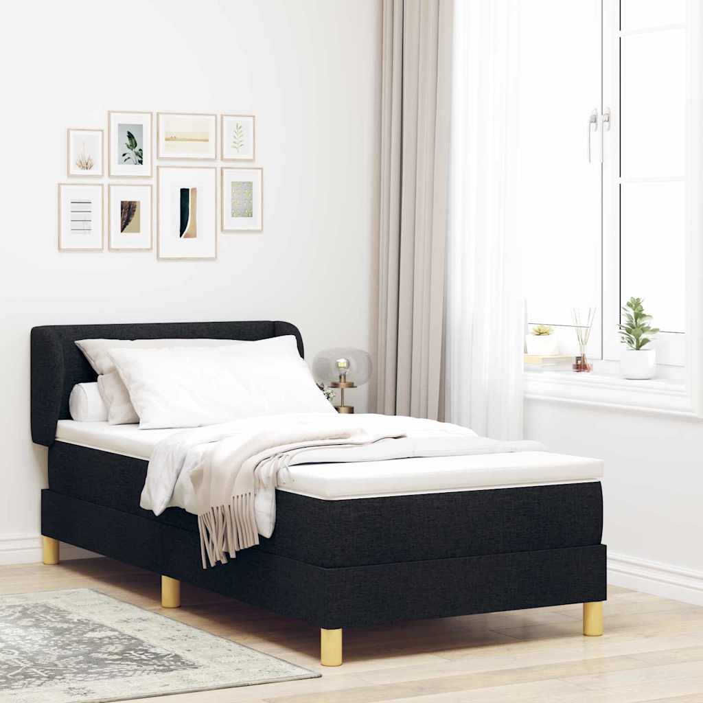 Boxspringbett mit Matratze Schwarz 80 x 200 cm Stoff