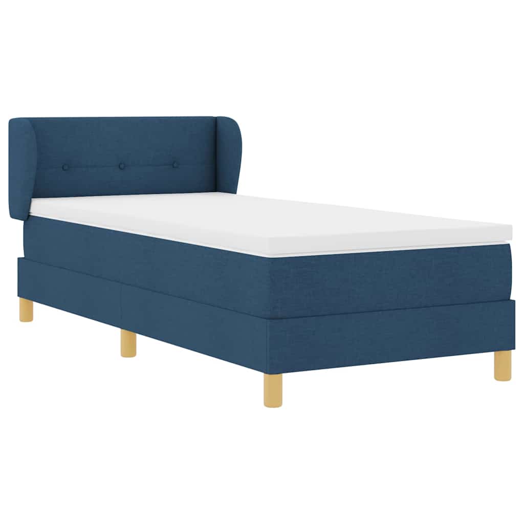 Boxspringbett mit Matratze mit Kopfteil Blau 80 x 200 cm Stoff